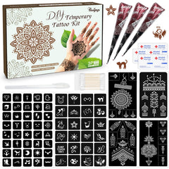 PllusJoys kit tatuaje temporal marrón con tubos para delinear diseños temporales