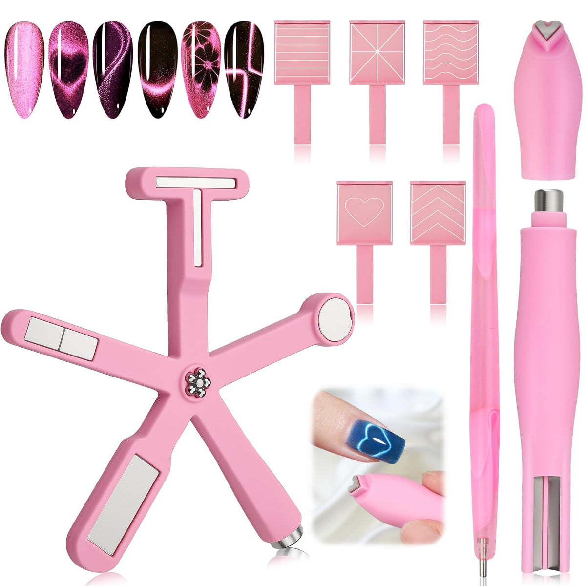 Plman Cat Eye Magnet 6in1 kit with strong magnets for crisp cat eye effects