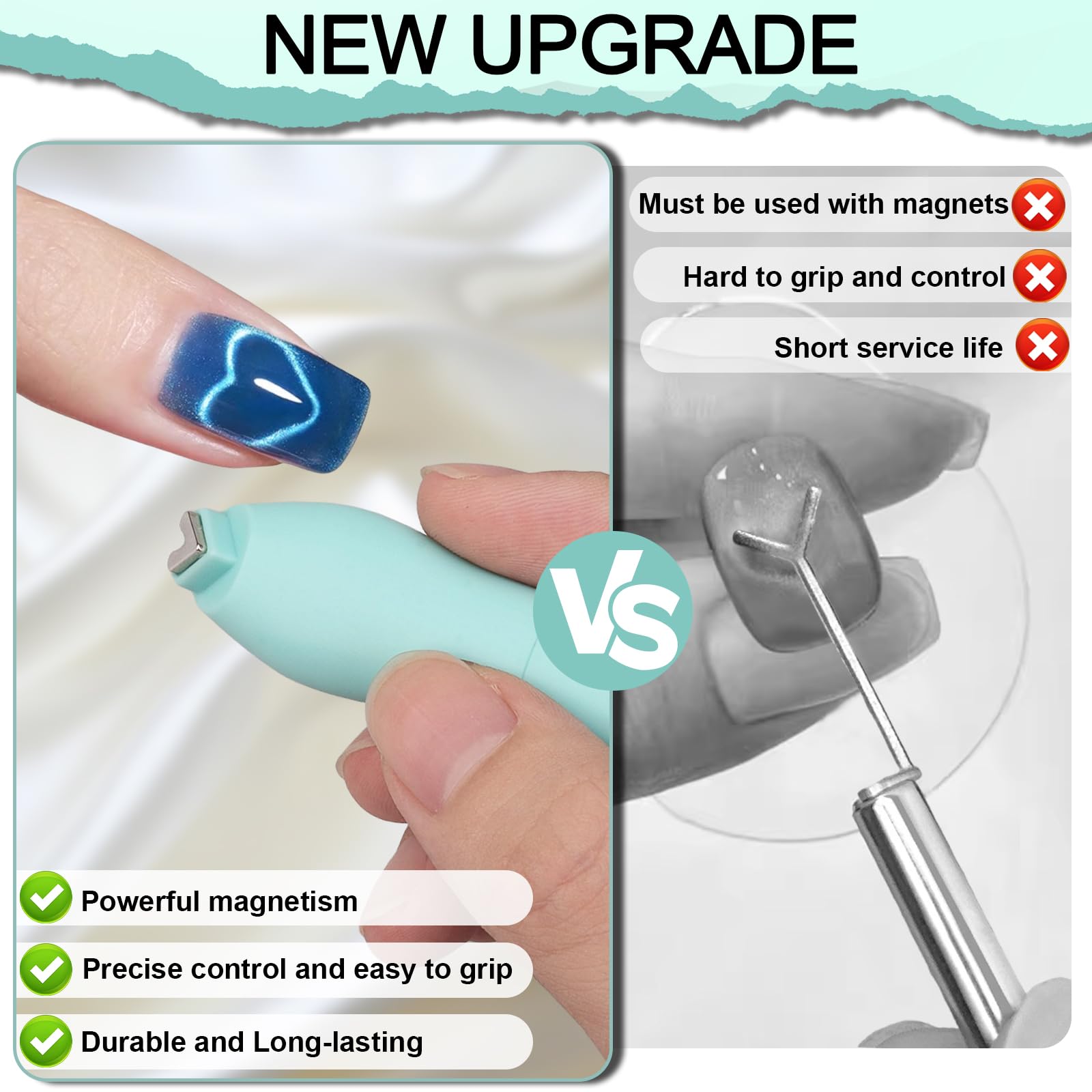 Plman nail magnet tool collection combines multiple heads for creative nail effects.