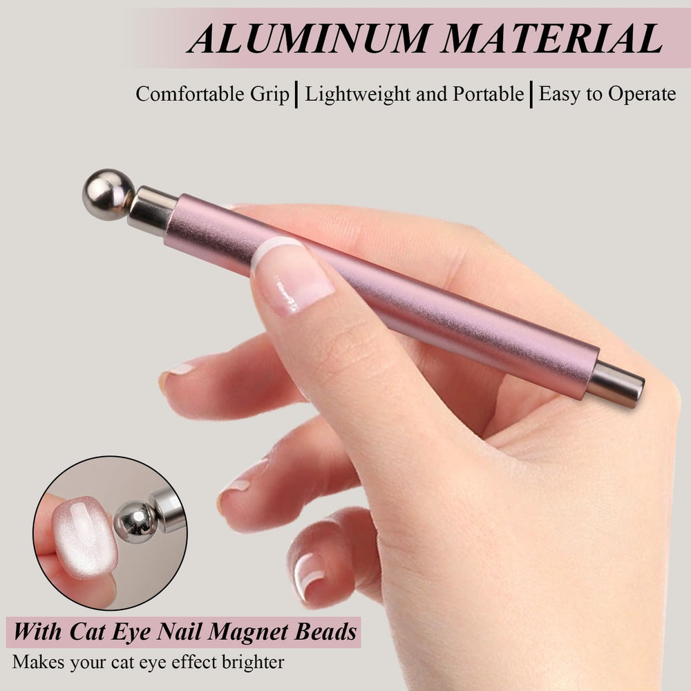 Plman round nail magnet beads provide brighter cat-eye shimmer.