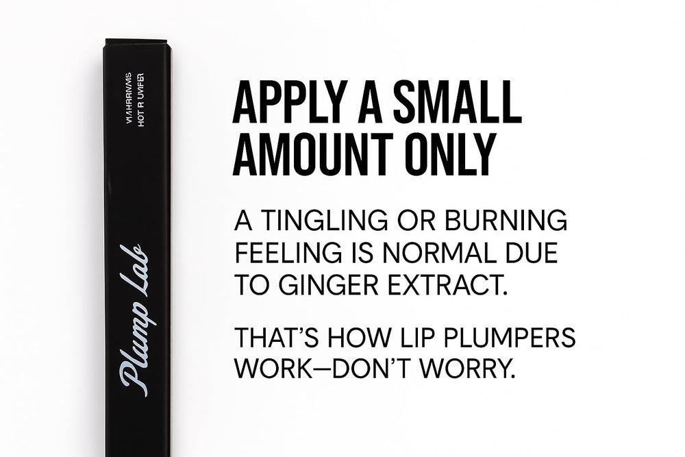 Aplicación cercana a la sonrisa con Plump Lab, brillo e hidratación.