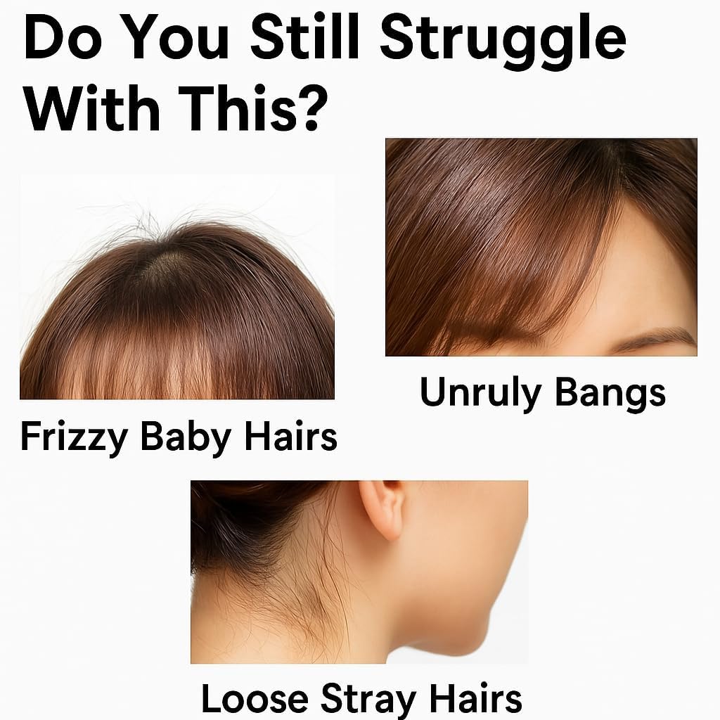Plus eau Point Repair Stick taming baby hairs along the hairline.