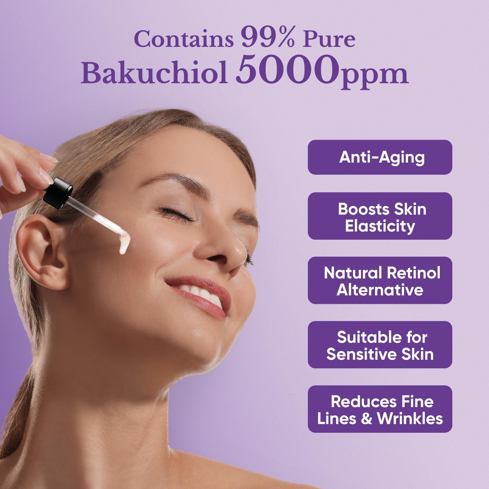 +1HEROLABS Bakuchiol Serum textura cremosa para una aplicación diaria agradable.