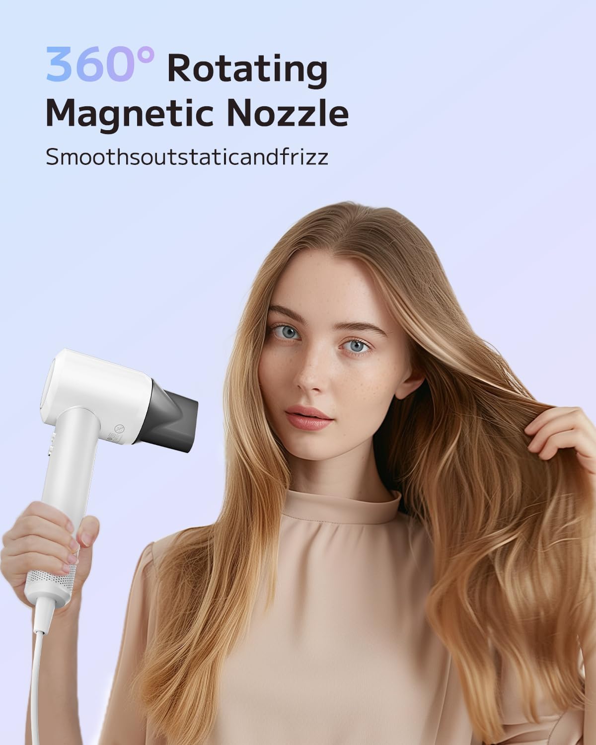 PLUZZ 360-degree magnetic nozzle concentrates airflow for precision