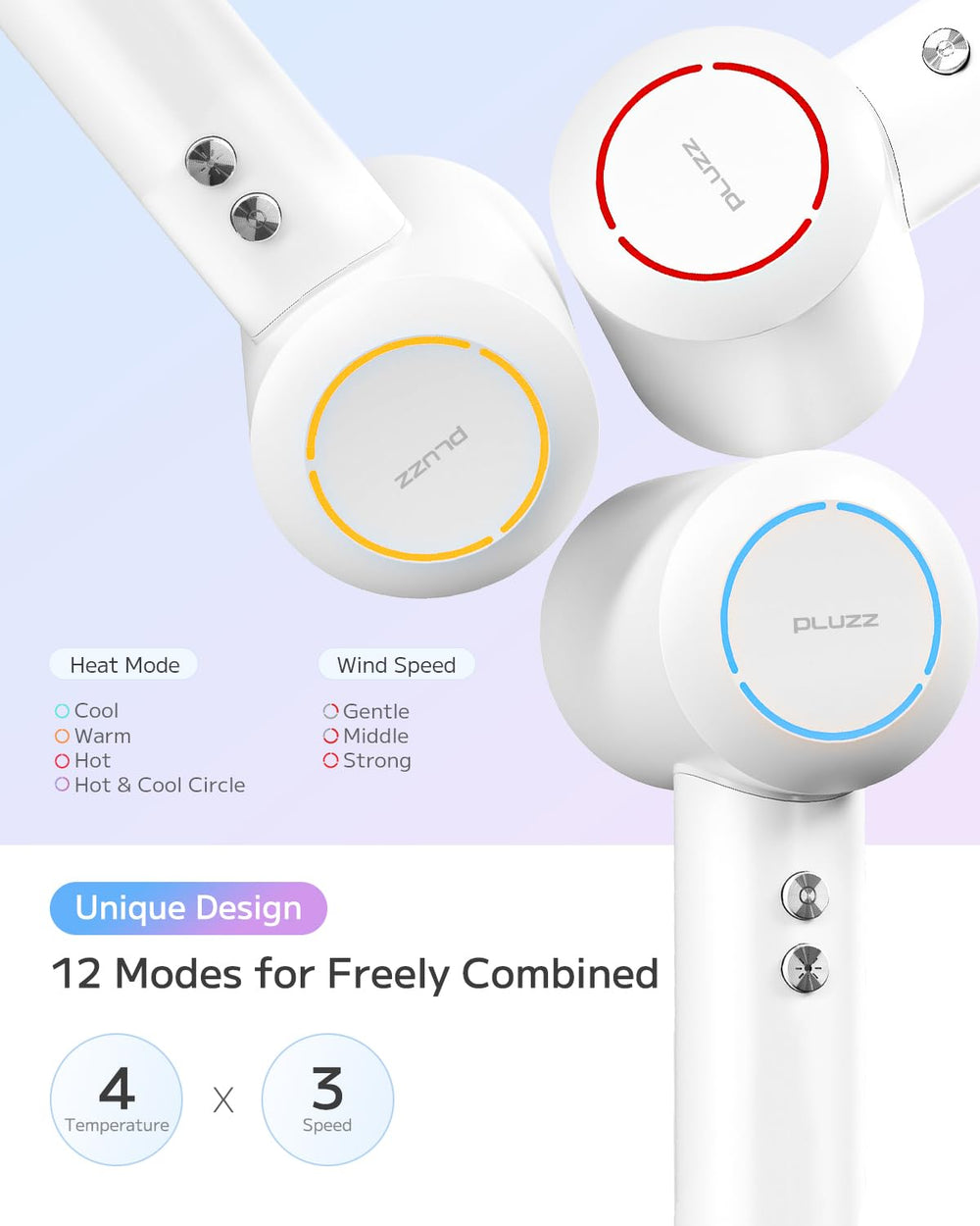PLUZZ intelligent temperature control protects hair during styling