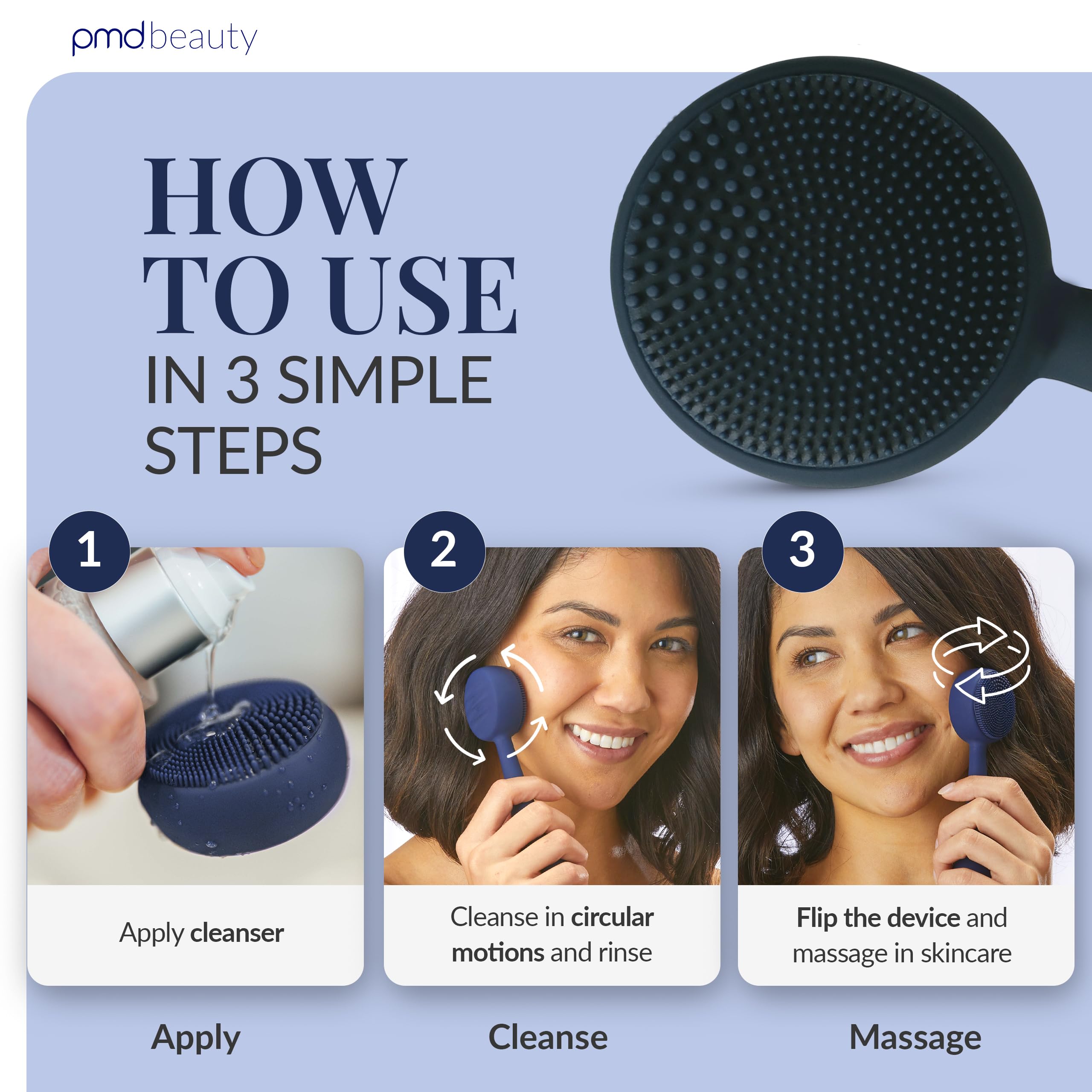 PMD Clean deep pore cleansing helps reduce residue for smoother skin