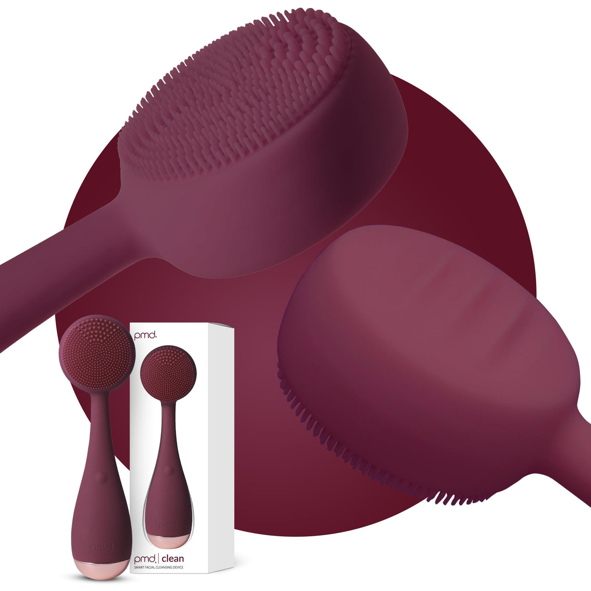 PMD Clean soft silicone bristles for gentle daily cleansing and exfoliation.