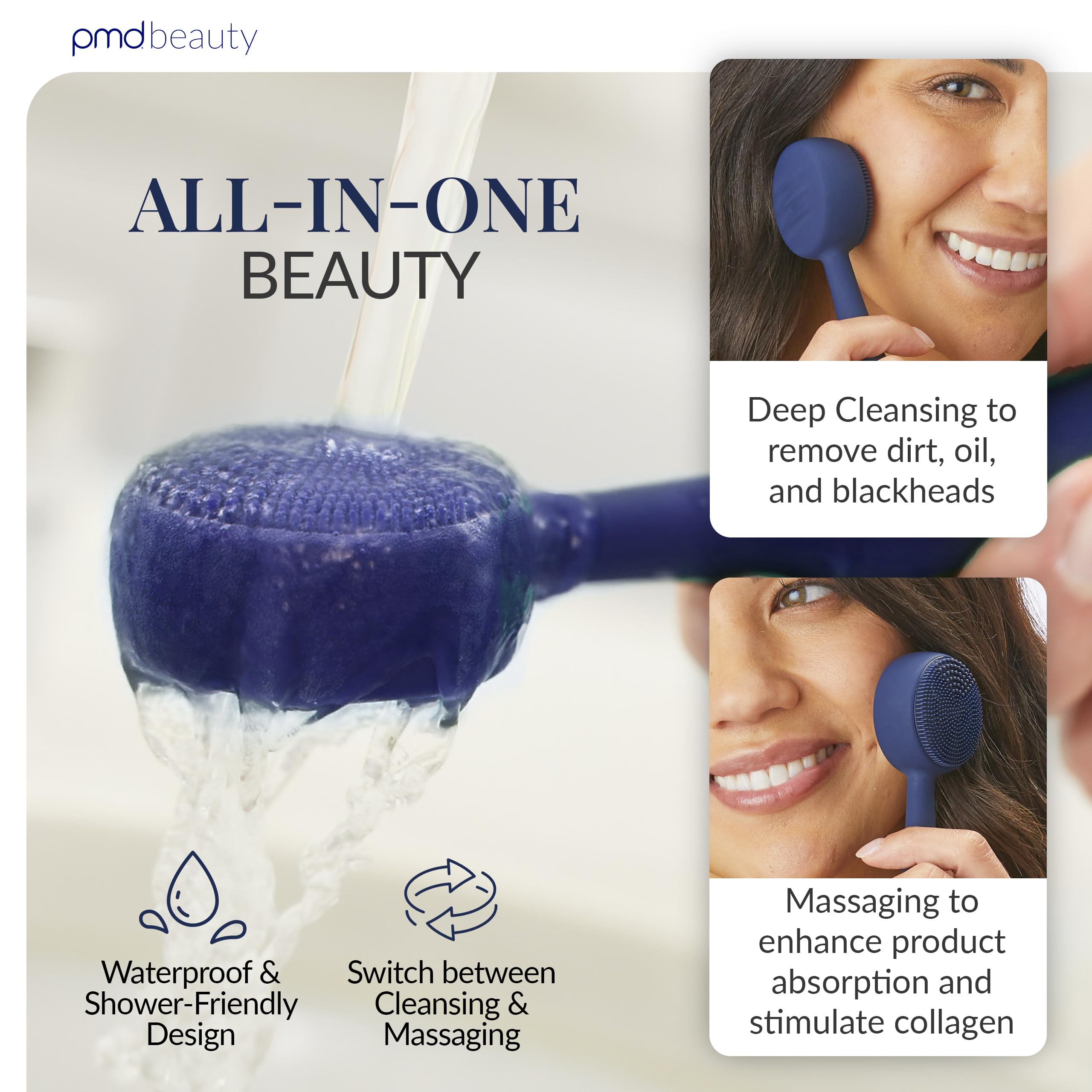 PMD Clean waterproof design for safe use in the shower or sink