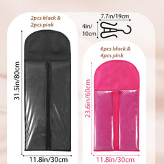 PNHYTUGY wig storage bag with transparent front helps quick visual identification.