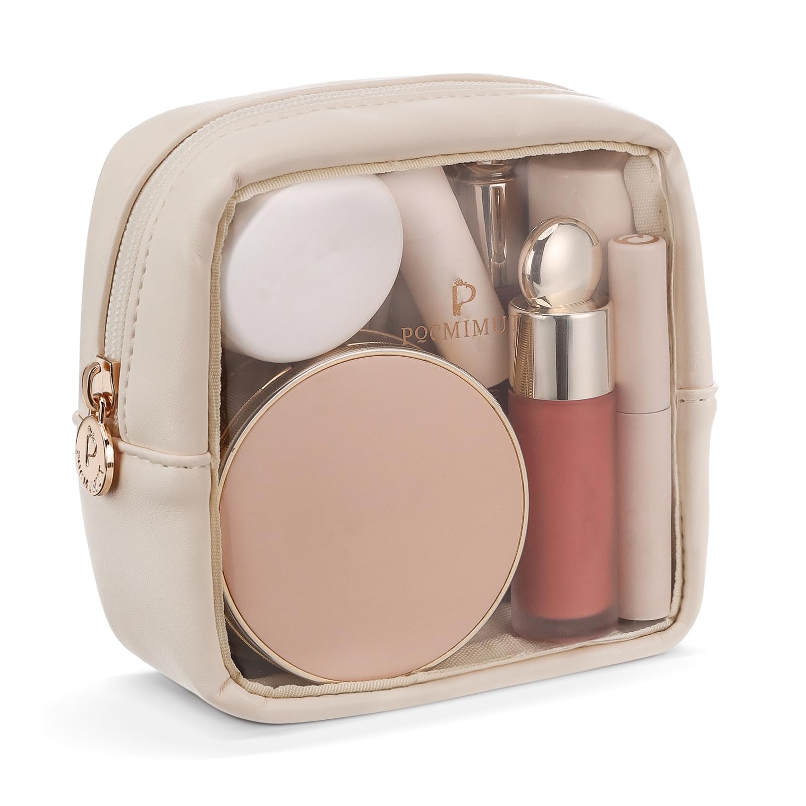 Pocmimut Mini Makeup Bag with clear view for quick access to essentials.