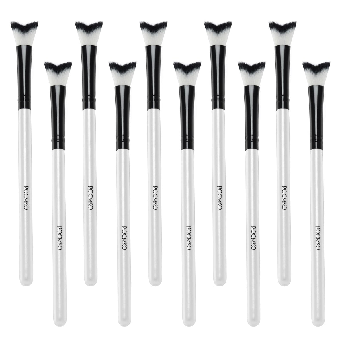 POCMKO curved fluffy lash cleaning brush that fits the eye shape for gentle cleansing.