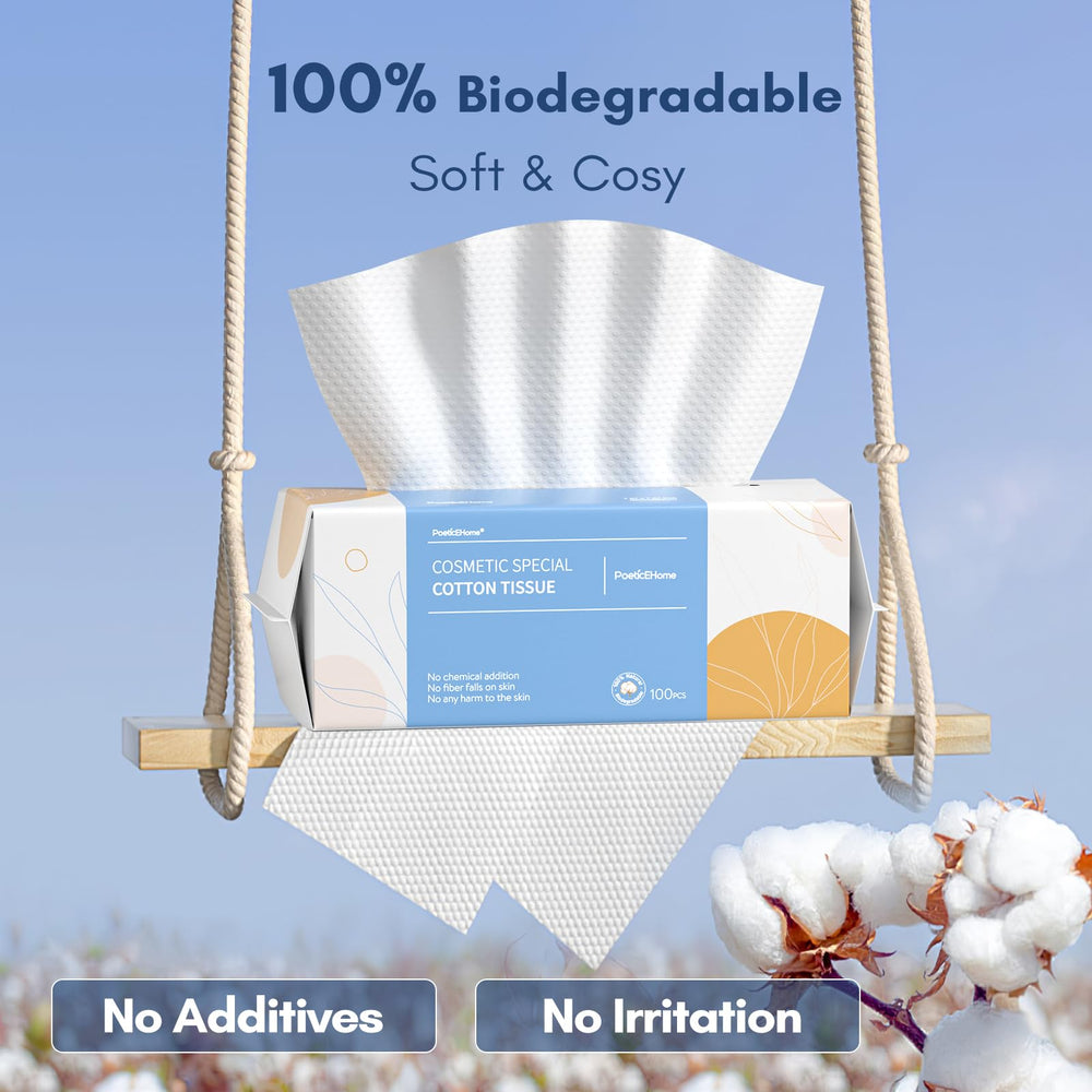PoeticEHome premium cotton tissue with pearl texture for quick absorption.