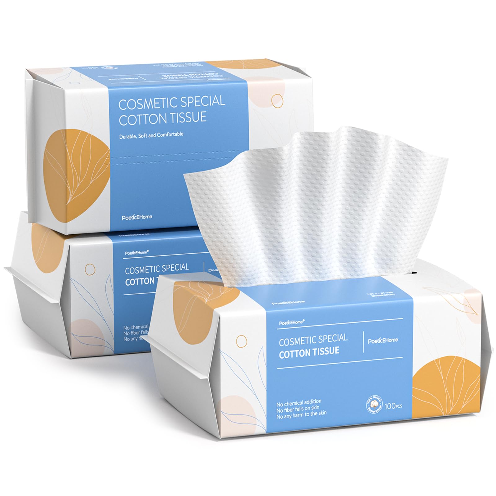 PoeticEHome, toallitas de algodón secas en empaque de 3 packs para limpieza.