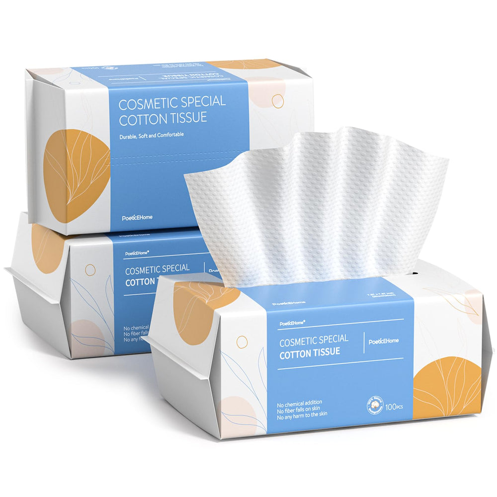PoeticEHome, toallitas de algodón secas en empaque de 3 packs para limpieza.