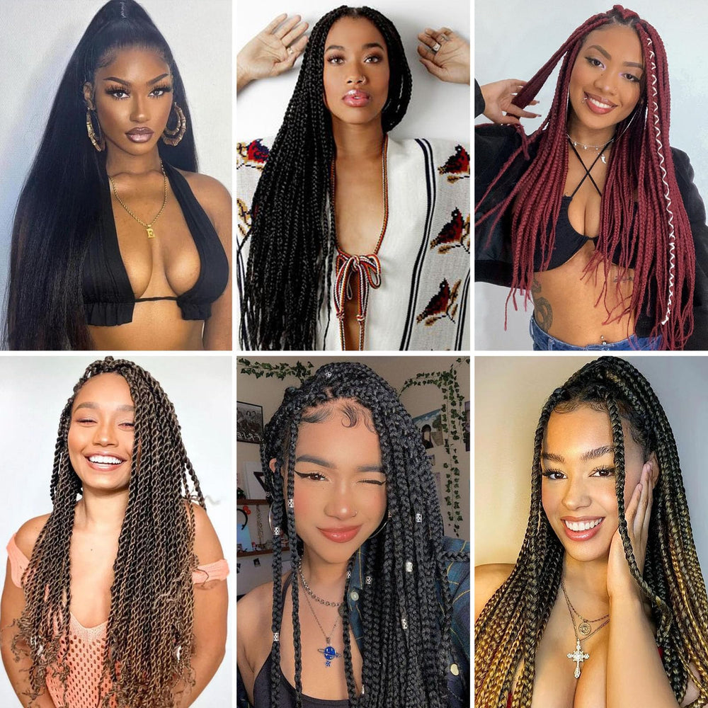 Pofworld 20-inch braiding hair available in multiple colors for customization.