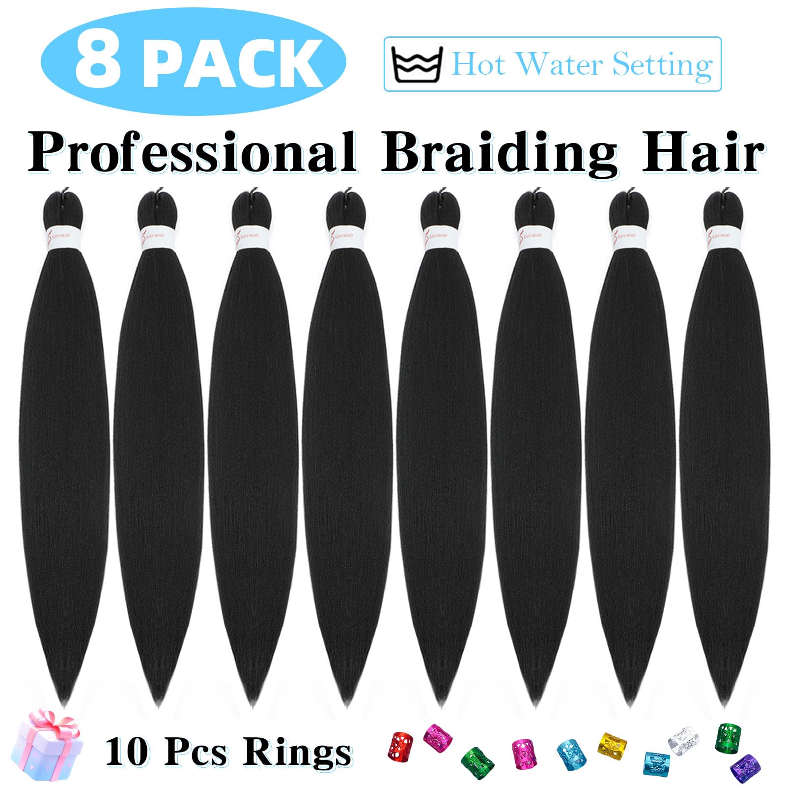 Pofworld hot-water setting braiding hair enables easy style changes.