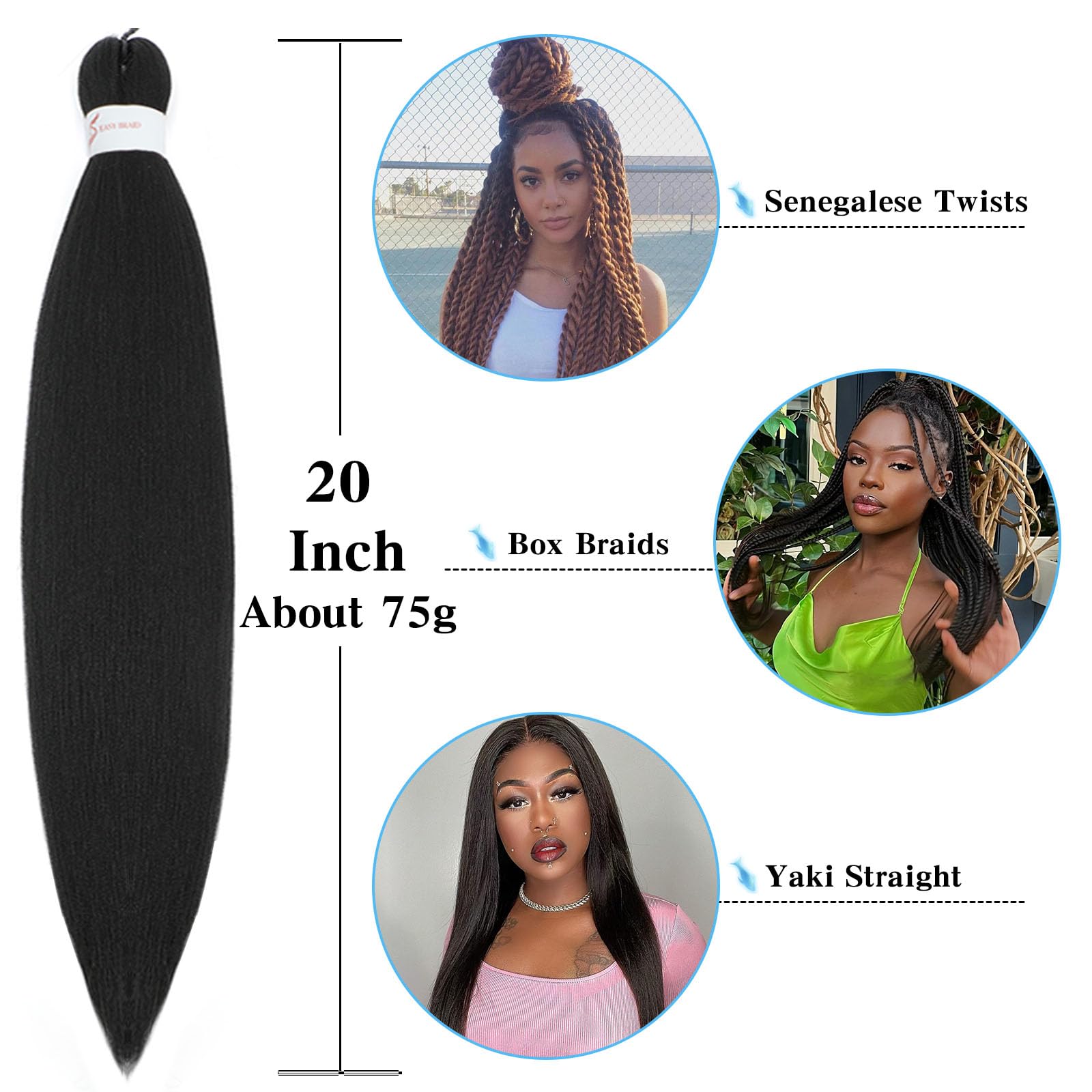Pofworld skin-friendly, soft braiding hair for comfortable wear.