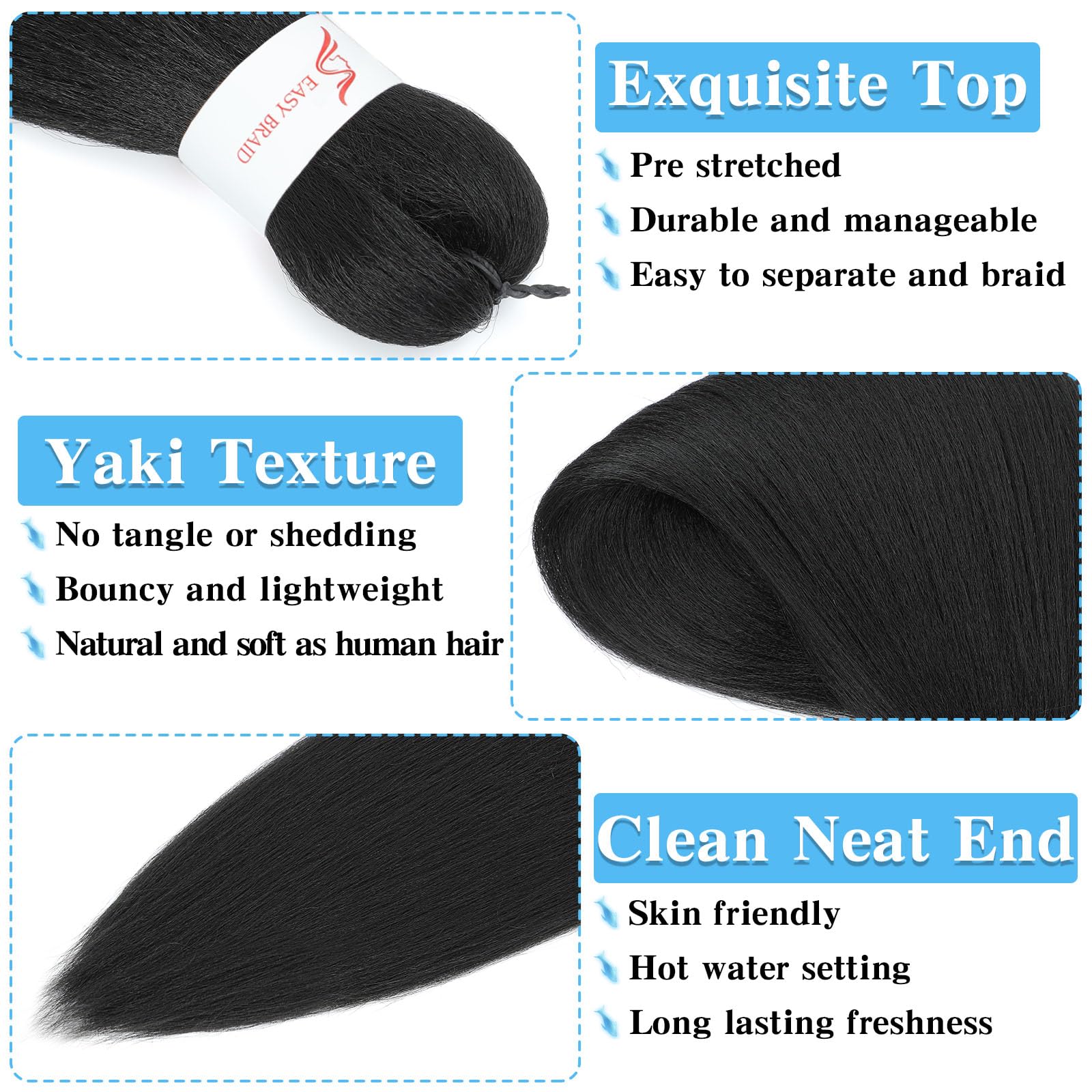 Pofworld yaki-texture synthetic braiding hair with natural touch.