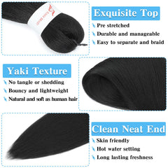 Pofworld yaki-texture synthetic braiding hair with natural touch.