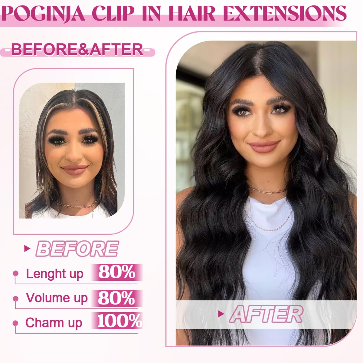 Close-up of double-weft highlights durability and comfortable clips.
