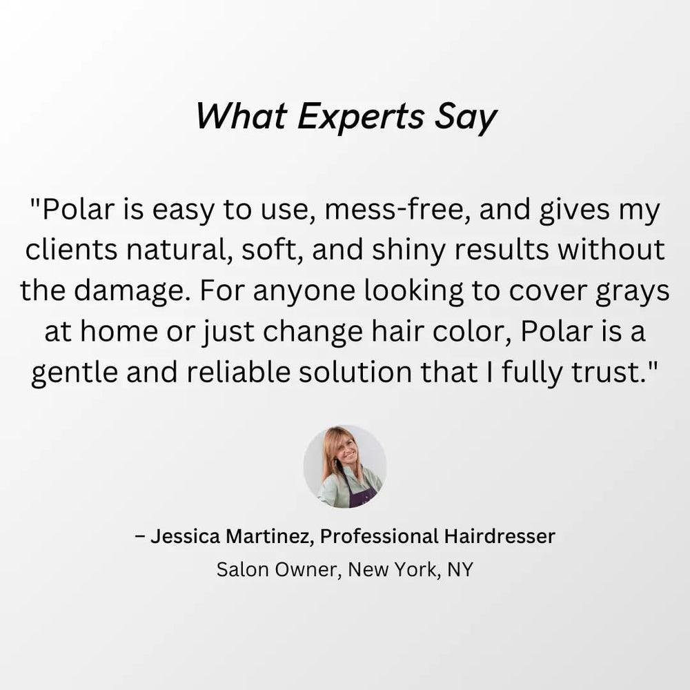 Polar Hair Care long-lasting color up to six weeks for low-maintenance gray roots.