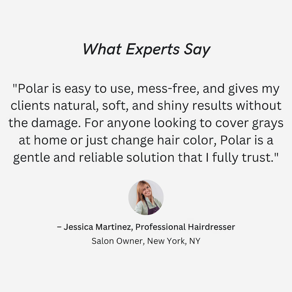 Polar Haircare ammonia-free badge visible on packaging