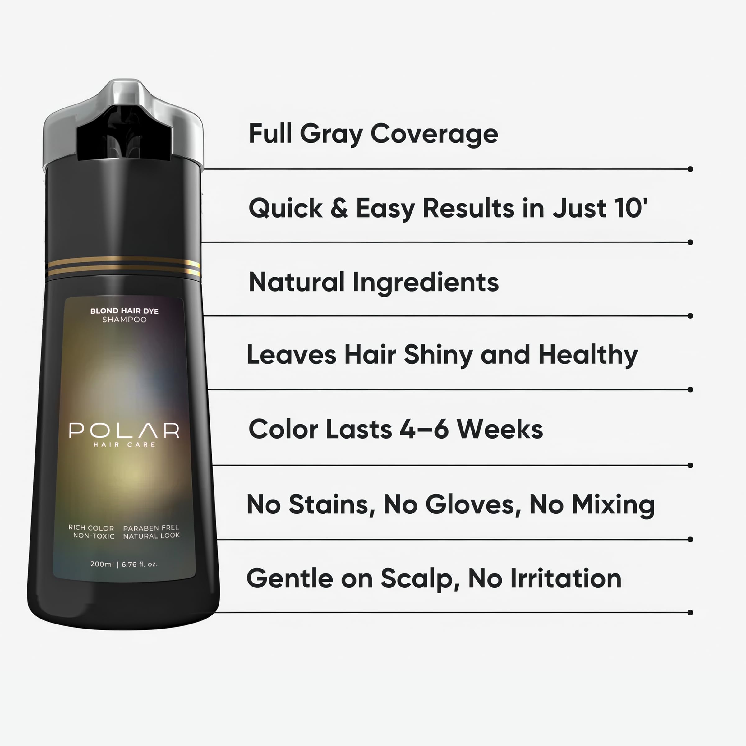 Polar Haircare foam on hair providing even color deposit