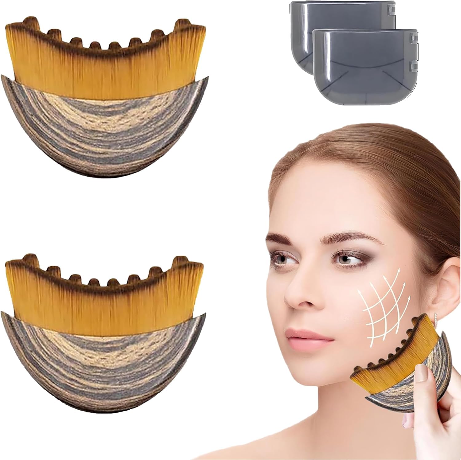 POLXAMA Lymphatic Contour Face Brush close-up bristles for gentle drainage and contouring