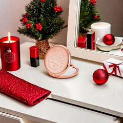 Polzwgck portable makeup mirror fits a handbag for quick checks anywhere.