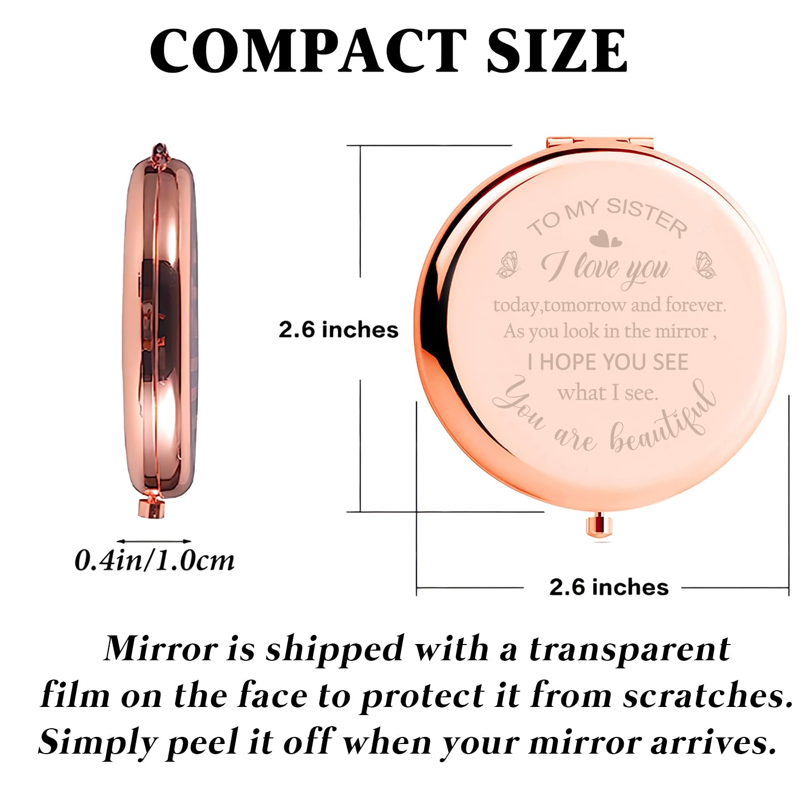 Polzwgck rose gold compact mirror adds elegance and portability for daily beauty checks.