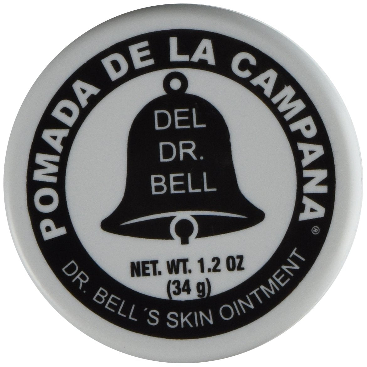 Pomada De La Campana: envase compacto, cuidado suave para la piel.