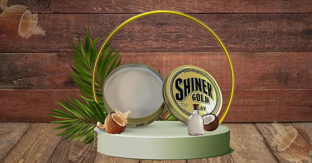 Pomada Shiner Gold, acabado mate para look natural.