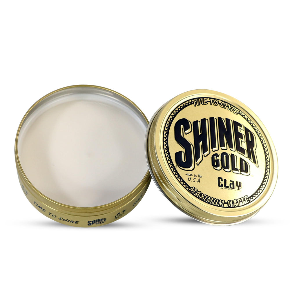 Pomada Shiner Gold, aplicación suave para un peinado definido.