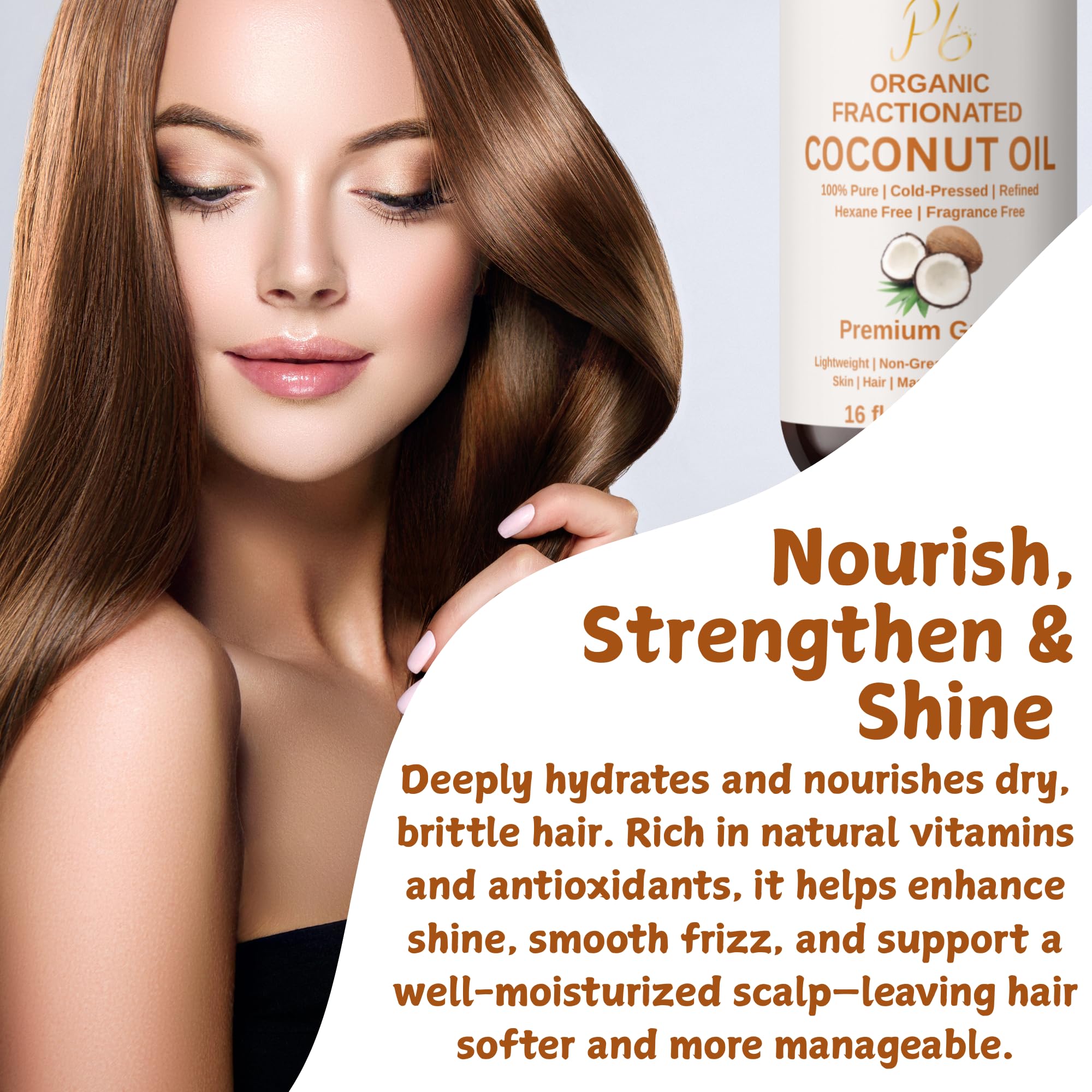 Pomberries aceite de coco fraccionado para masajes relajantes con deslizamiento suave.