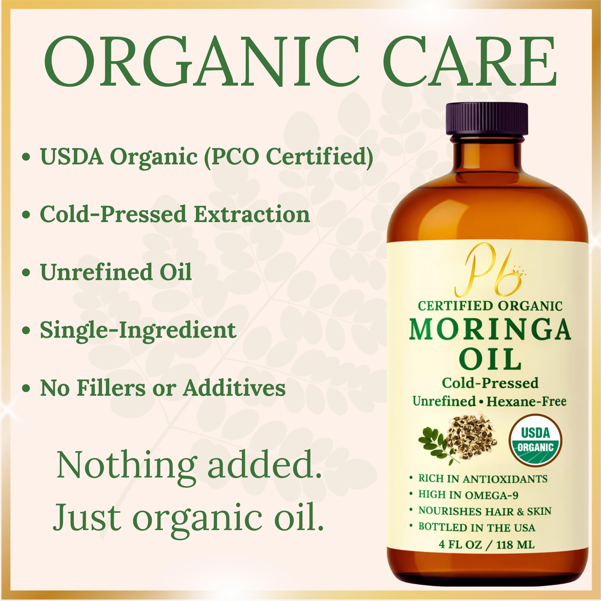 Pomberries Aceite de Moringa, prensado frío para una textura limpia
