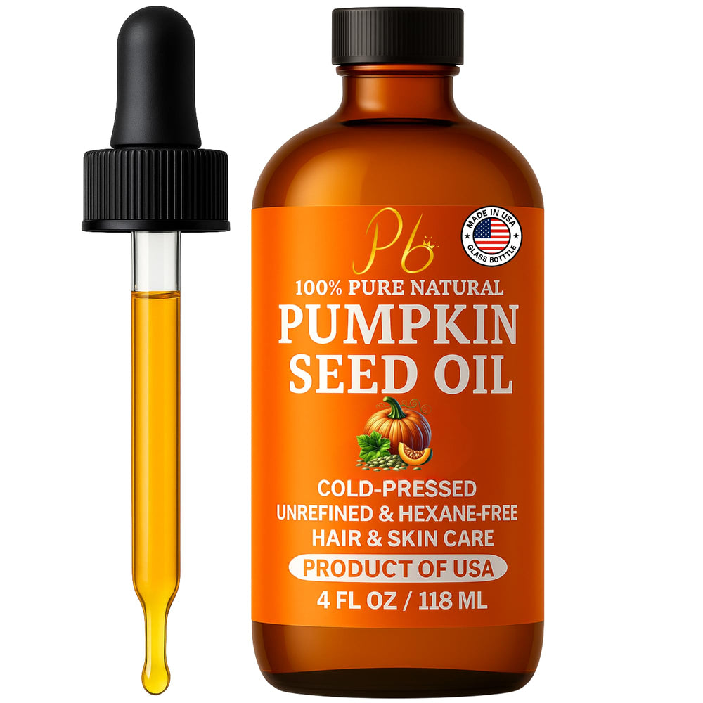 Pomberries Aceite de Semilla de Calabaza en botella de vidrio con uso para hidratación de piel