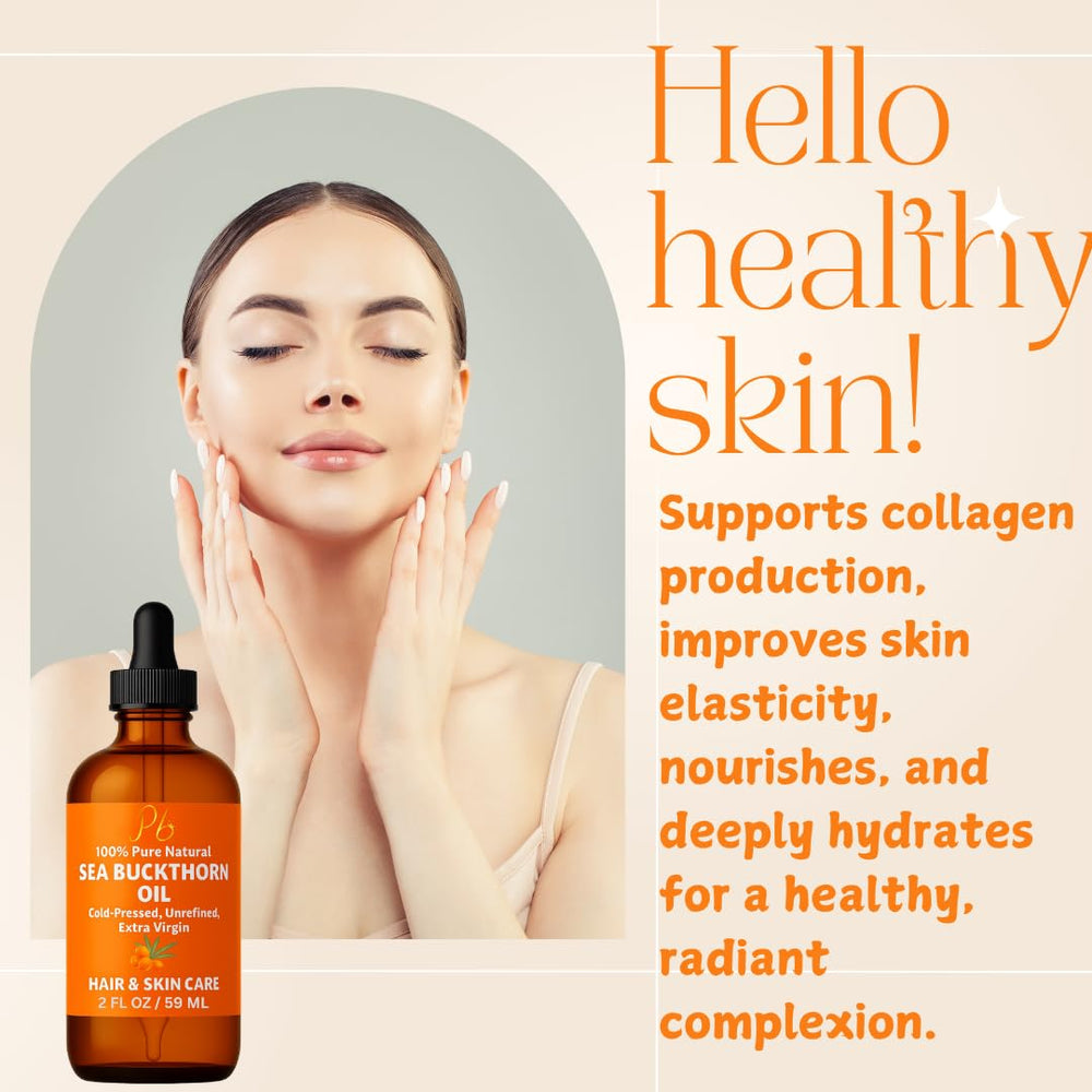 Pomberries Sea Buckthorn Oil nourishes hair for softer, manageable strands