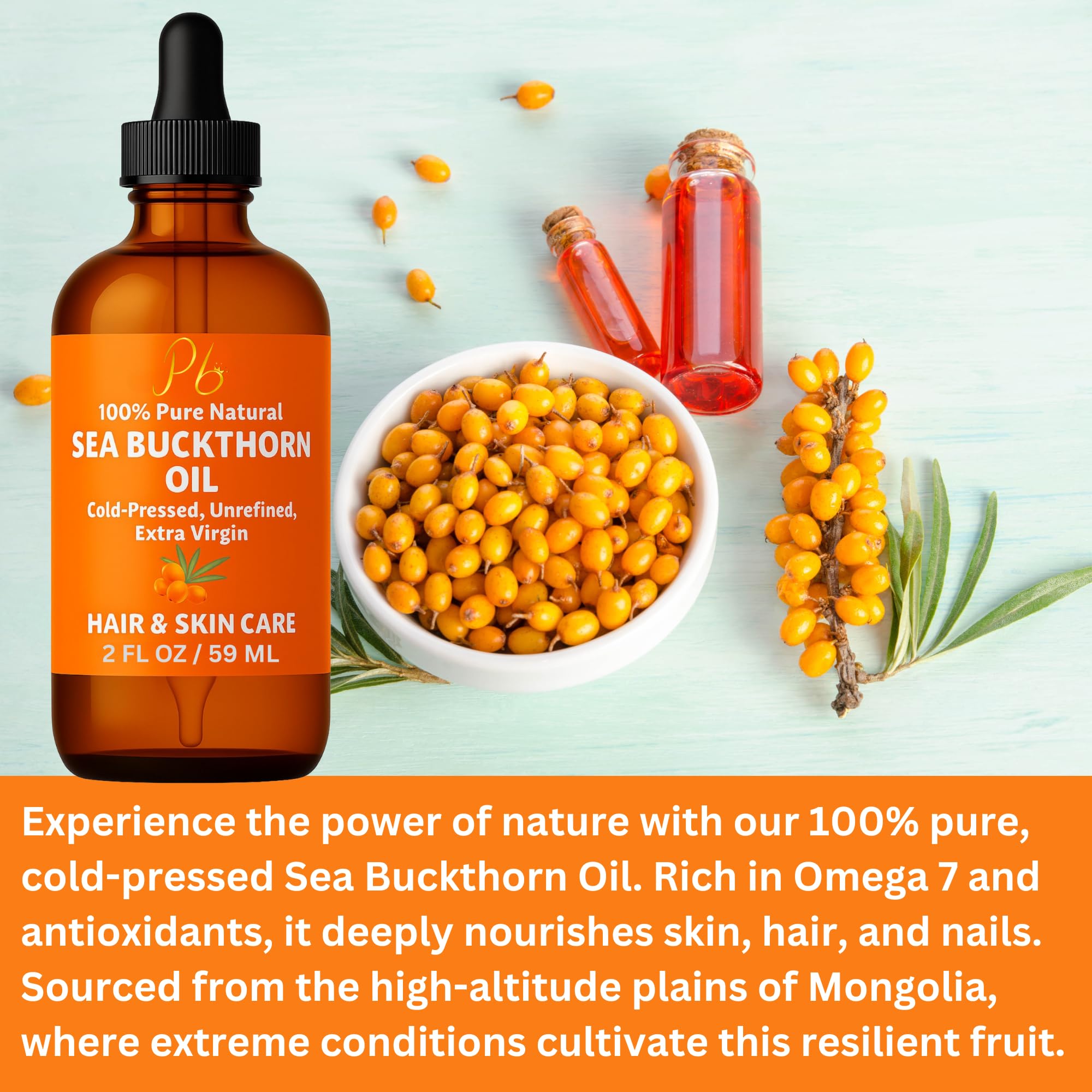 Close-up of golden texture of Pomberries oil for nourishing skin