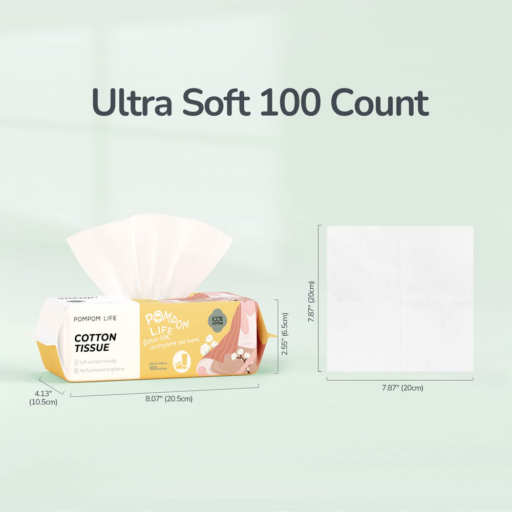 POMPOM LIFE: algodón-100%, toallas desechables para higiene facial.