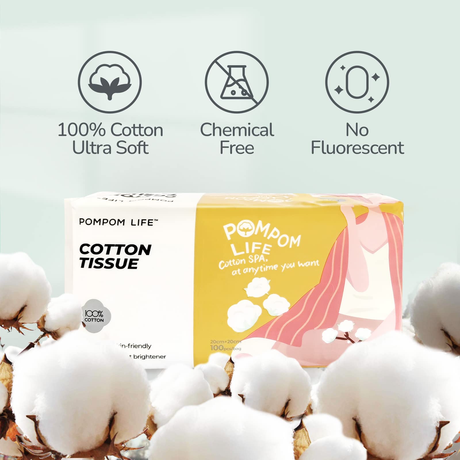 POMPOM LIFE: absorcion-duradera para retirar maquillaje sin esfuerzo.