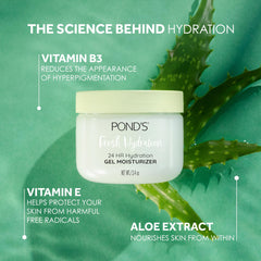 POND'S Aloe Extract Gel dispenser demonstrates lightweight hydration under makeup