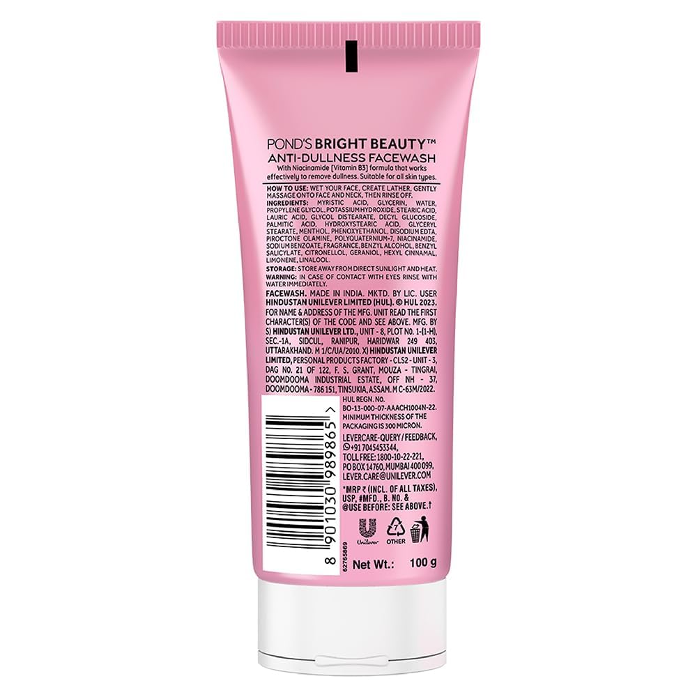 Envase-tubo 100 g de Pond's Belleza Blanca, presentación práctica para uso diario.