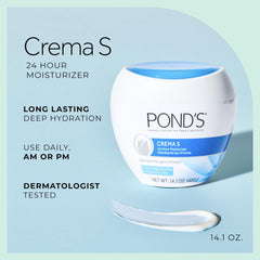 POND'S Crema S Textura cremosa en piel seca, sensación suave.