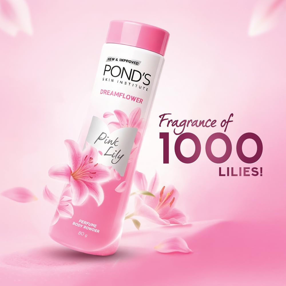 Soft floral Dreamflower fragrance on POND'S talc after use.
