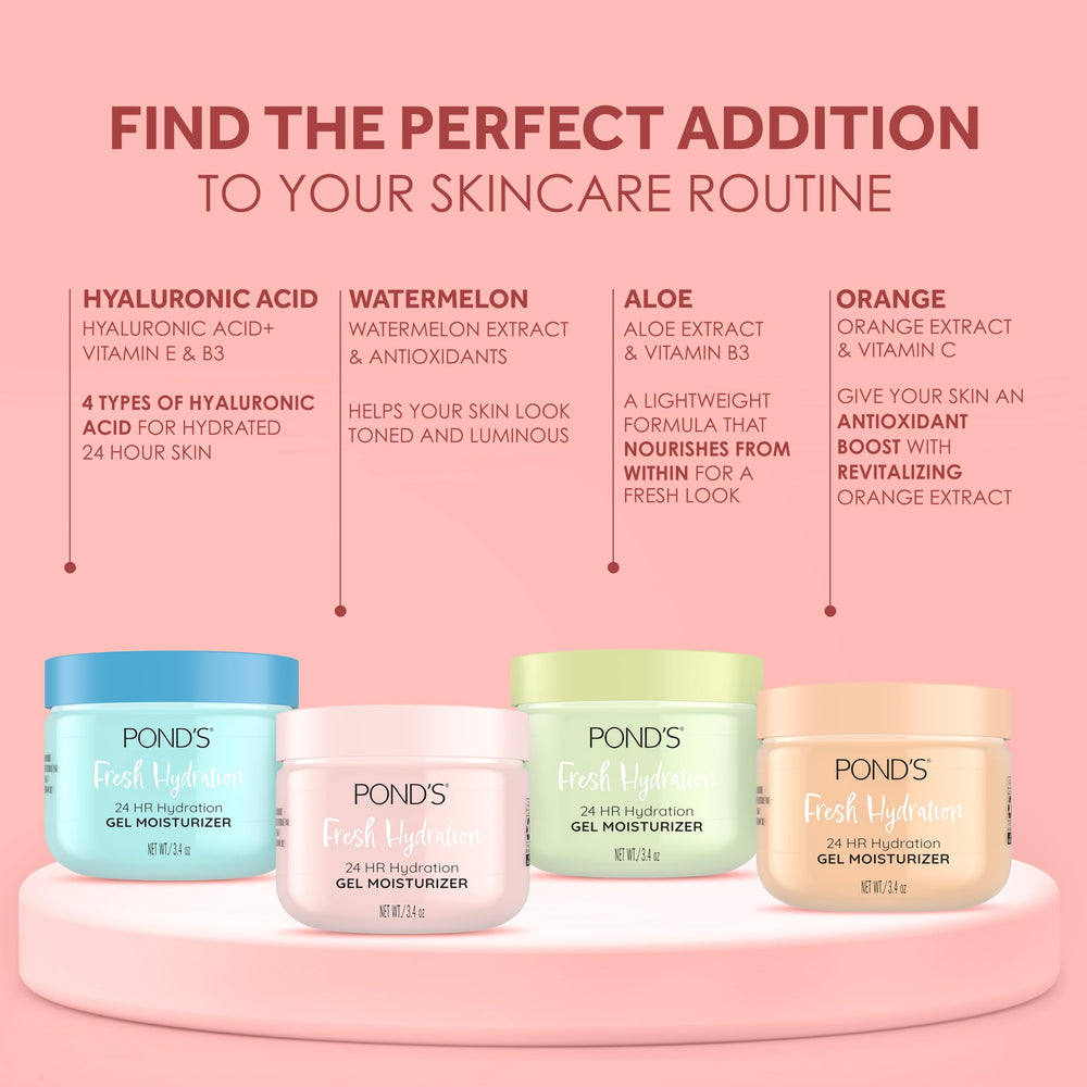 POND’S Lightweight gel absorbs quickly, perfect under makeup for a smooth base.