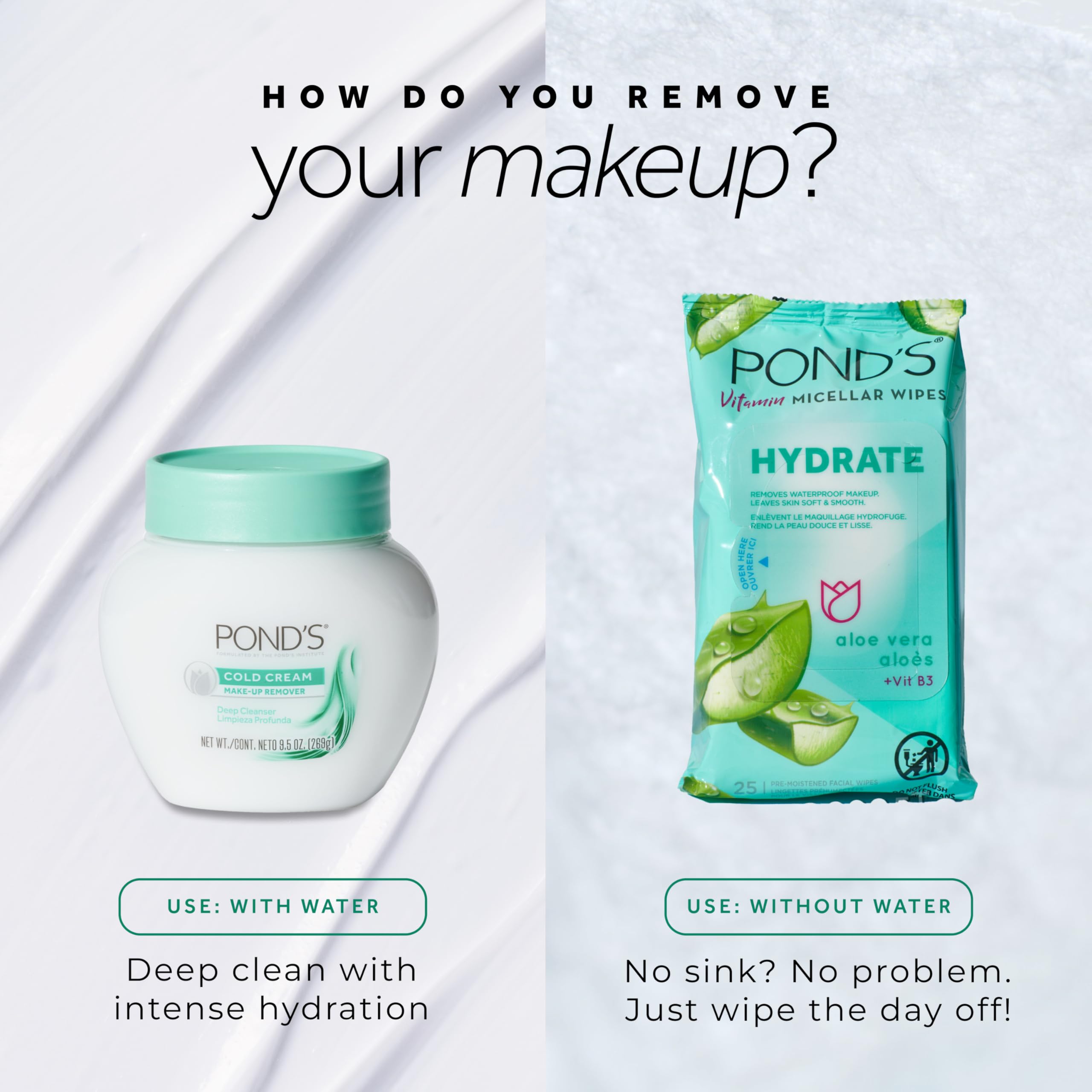 POND'S Micellar Wipes travel-friendly pack in a compact box