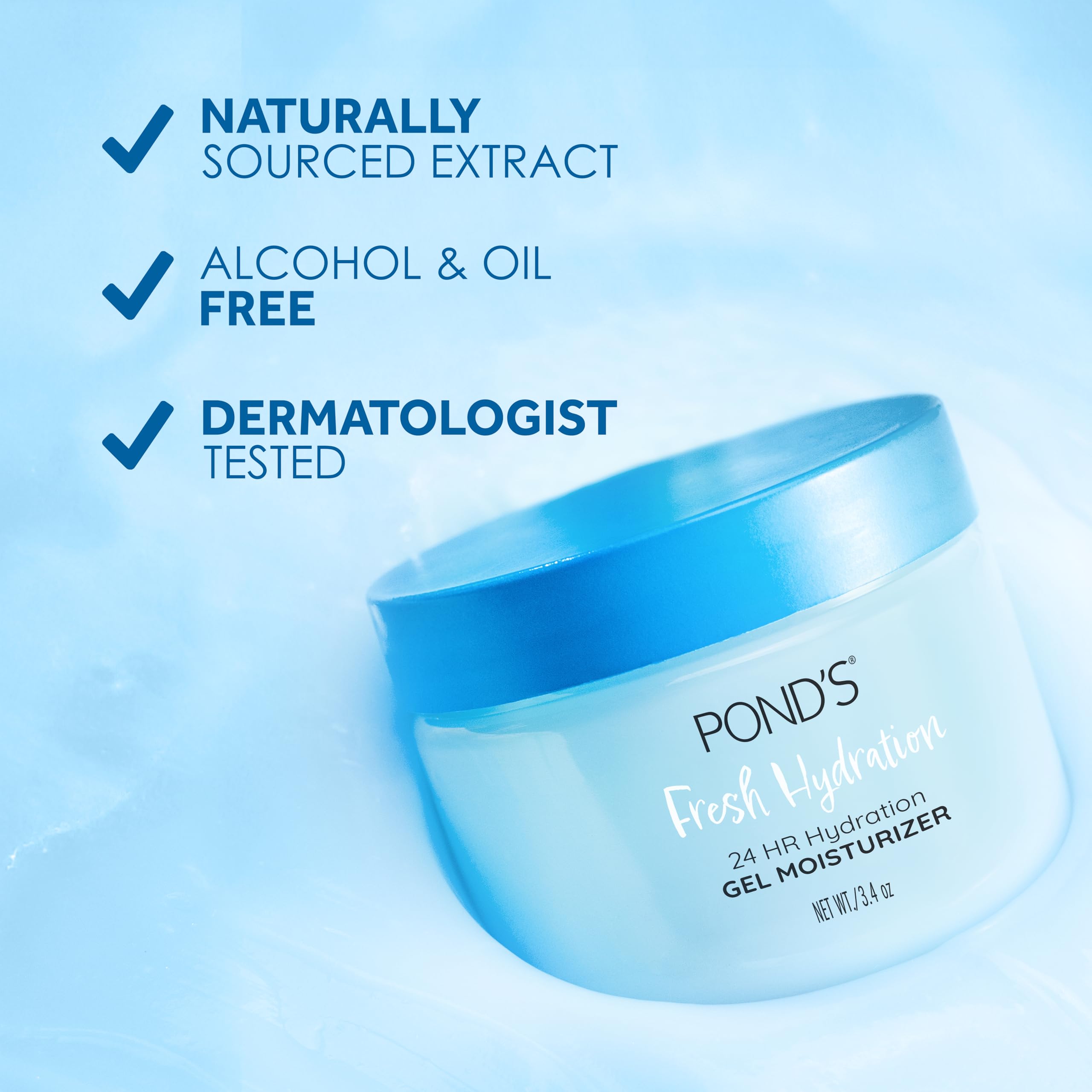 POND’S Fresh Hydration Gel with Vitamin E highlights antioxidant support