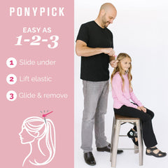 Pony Pick fifty-clear-elastics provide versatile styling options.