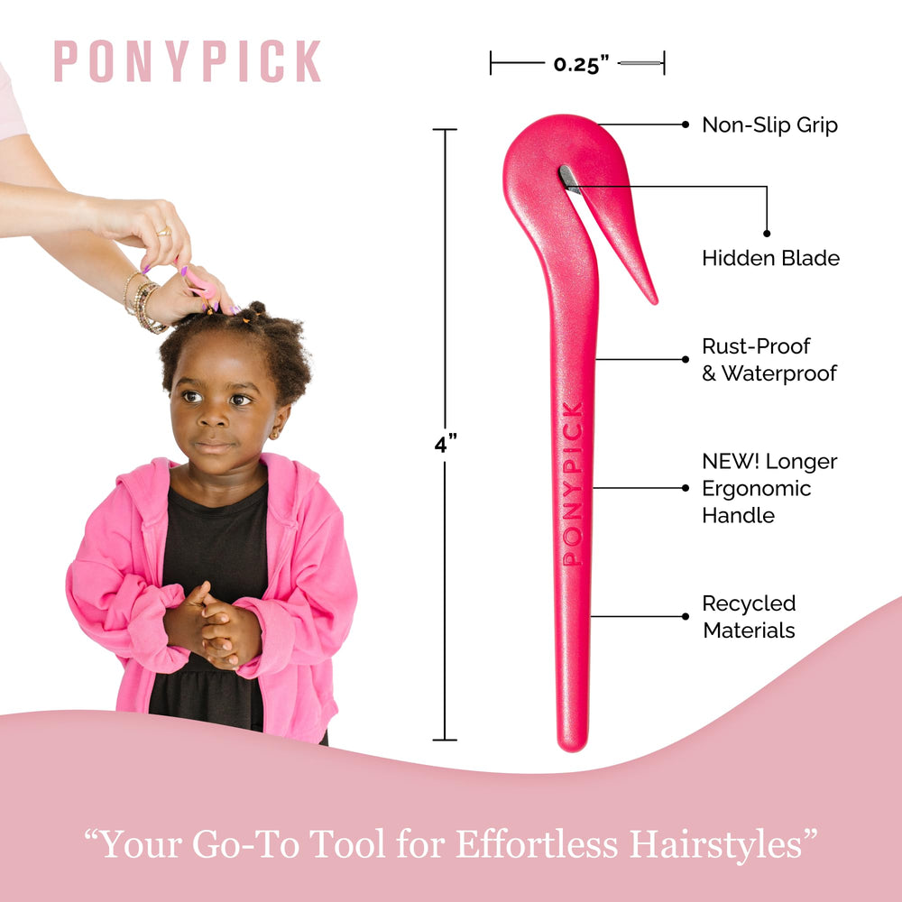 Pony Pick three-step-removal makes elastic removal quick.