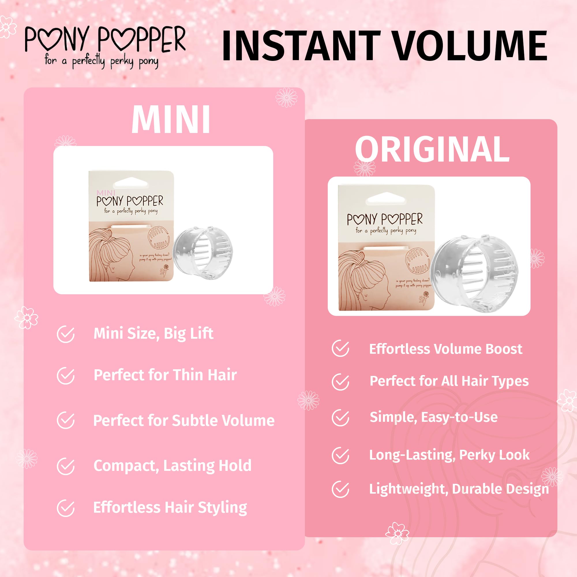 Pony Popper Mini Clip, accesorios compatibles, combinación con ligas y envolturas.